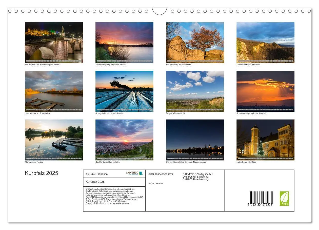 Bild: 9783435579372 | Kurpfalz 2025 (Wandkalender 2025 DIN A3 quer), CALVENDO Monatskalender