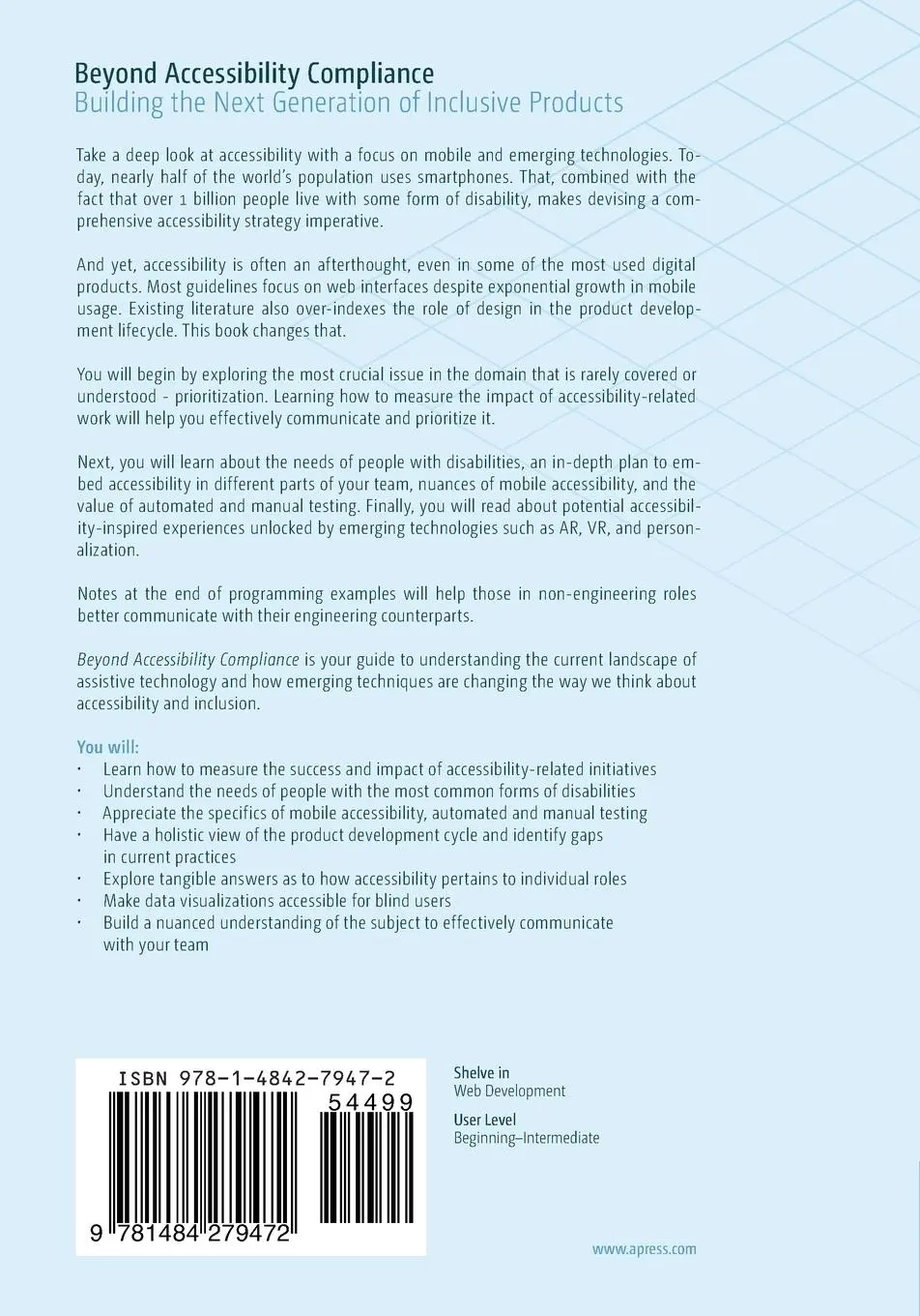 Rückseite: 9781484279472 | Beyond Accessibility Compliance | Sukriti Chadha | Taschenbuch | xx