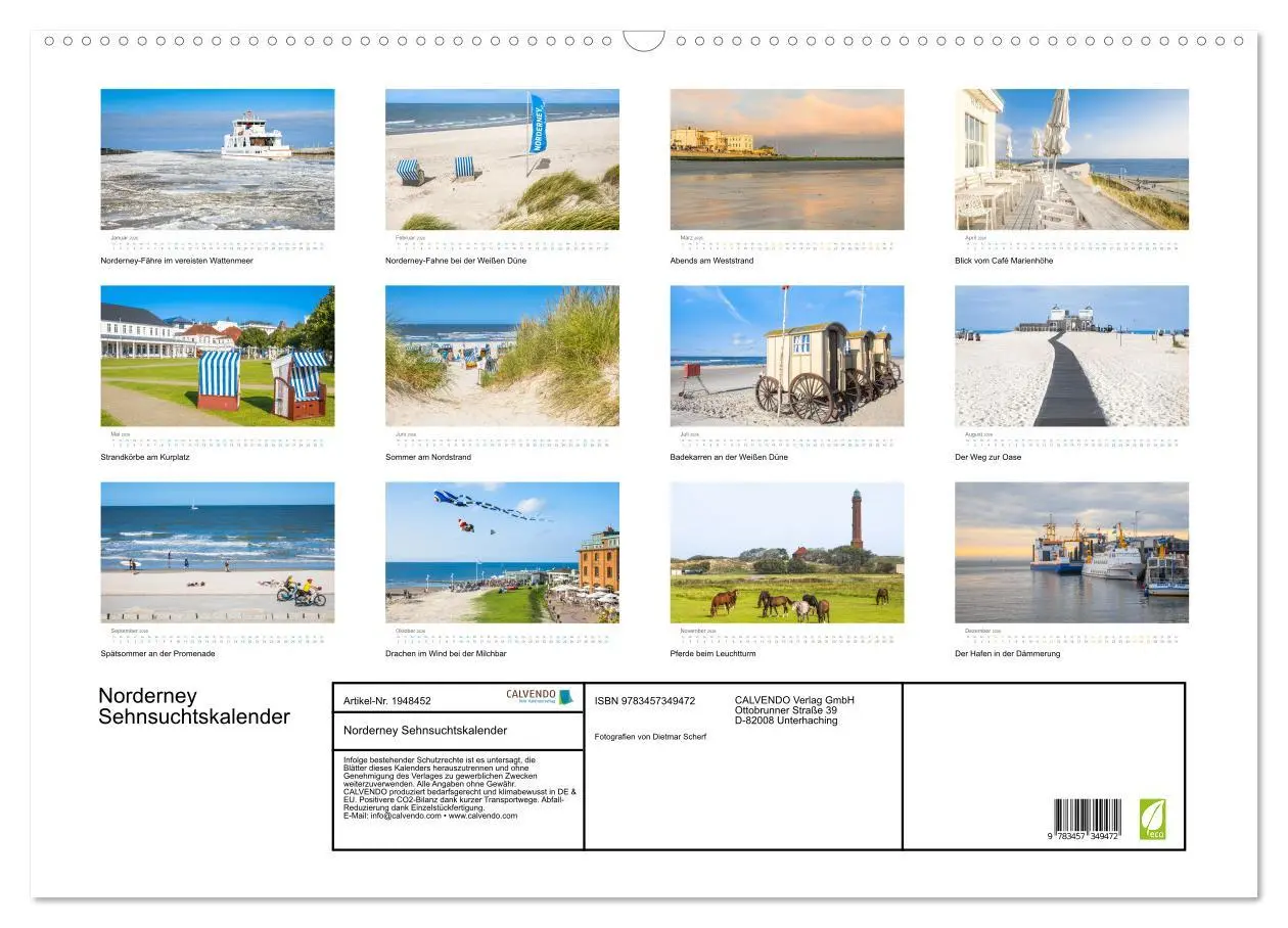 Bild: 9783457349472 | Norderney Sehnsuchtskalender (Wandkalender 2026 DIN A2 quer),...