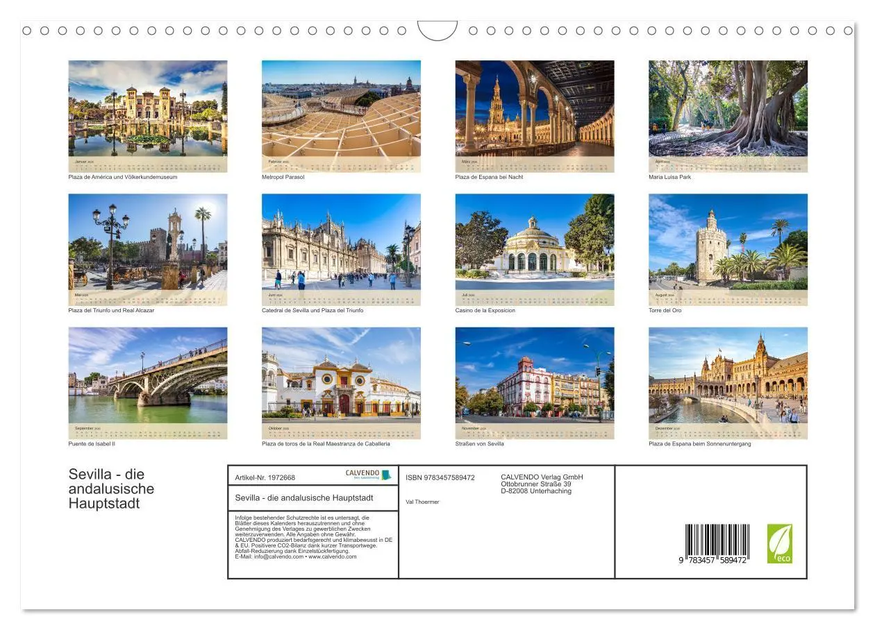 Bild: 9783457589472 | Sevilla - die andalusische Hauptstadt (Wandkalender 2026 DIN A3...