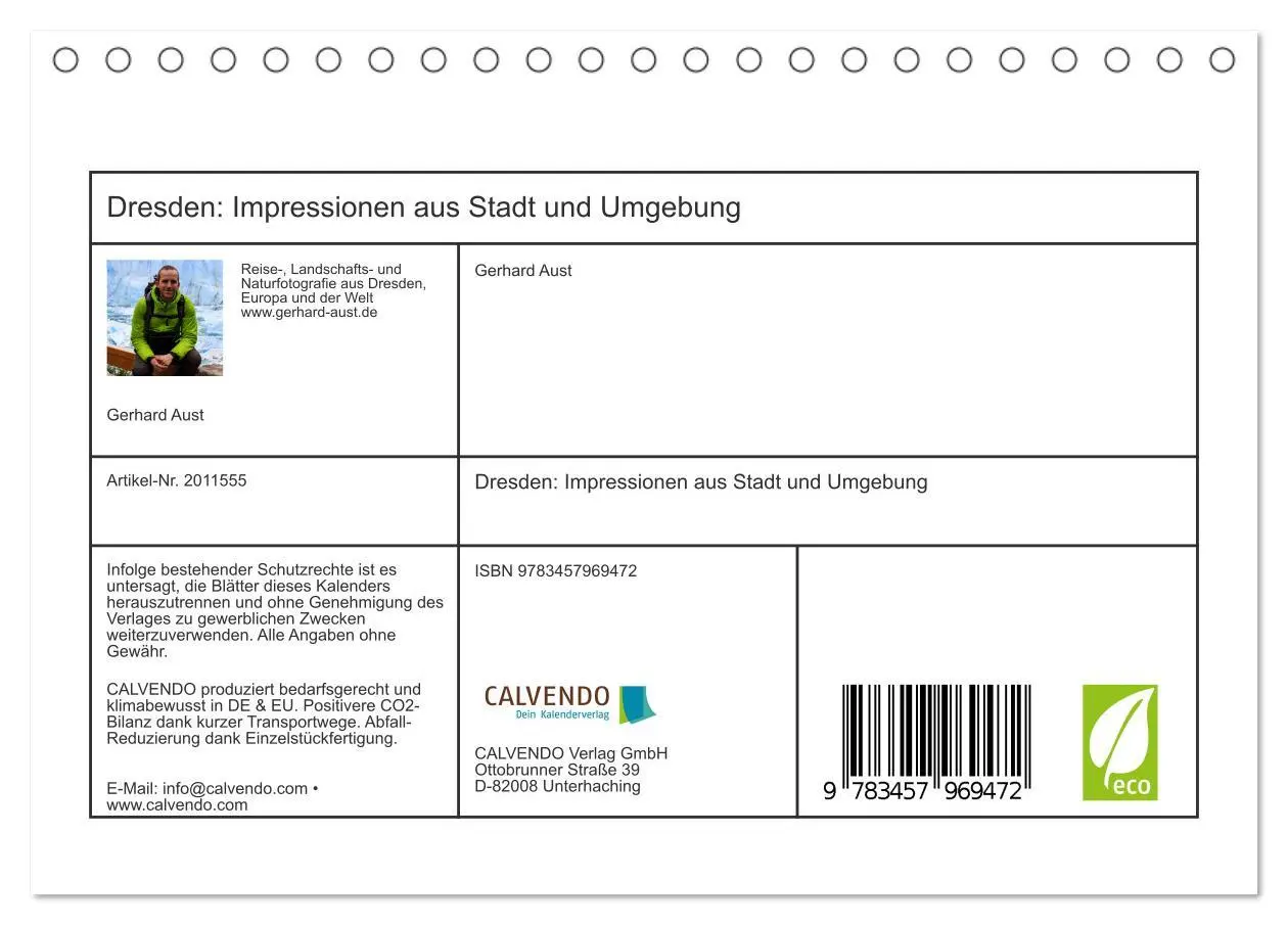 Bild: 9783457969472 | Dresden: Impressionen aus Stadt und Umgebung (Tischkalender 2026...