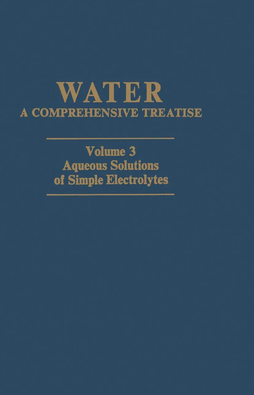 Cover: 9781468429572 | Aqueous Solutions of Simple Electrolytes | Felix Franks | Taschenbuch