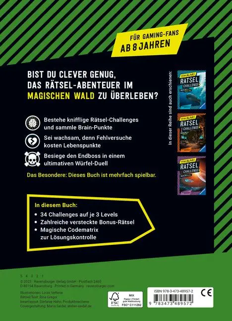 Bild: 9783473489572 | Stay alive! Rätsel-Challenge - Überlebe im magischen Wald | Gregor