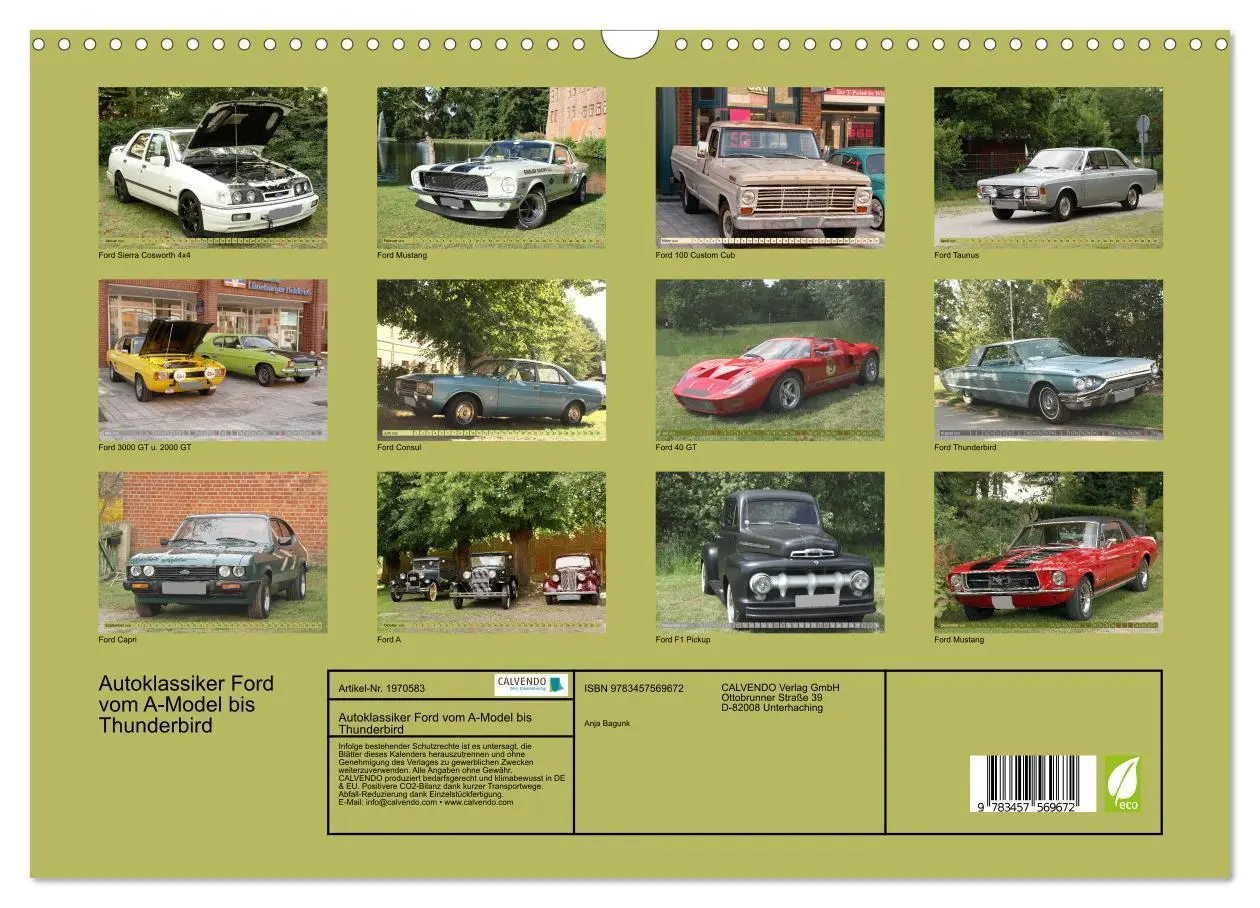 Bild: 9783457569672 | Autoklassiker Ford vom A-Model bis Thunderbird (Wandkalender 2026...