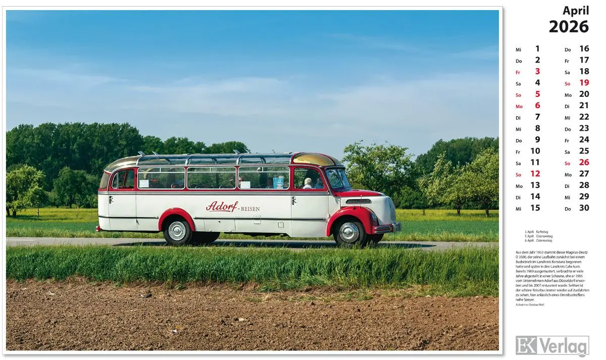 Bild: 9783844659672 | Omnibusse 2026 | Kalender | 13 S. | Deutsch | 2026 | EK-Verlag