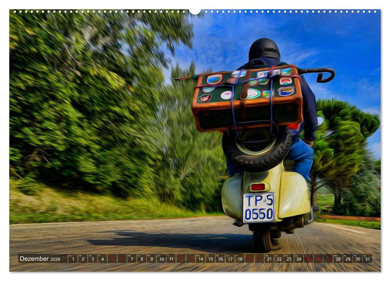 Bild: 9783457869772 | Vespazieren (Wandkalender 2026 DIN A2 quer), CALVENDO Monatskalender