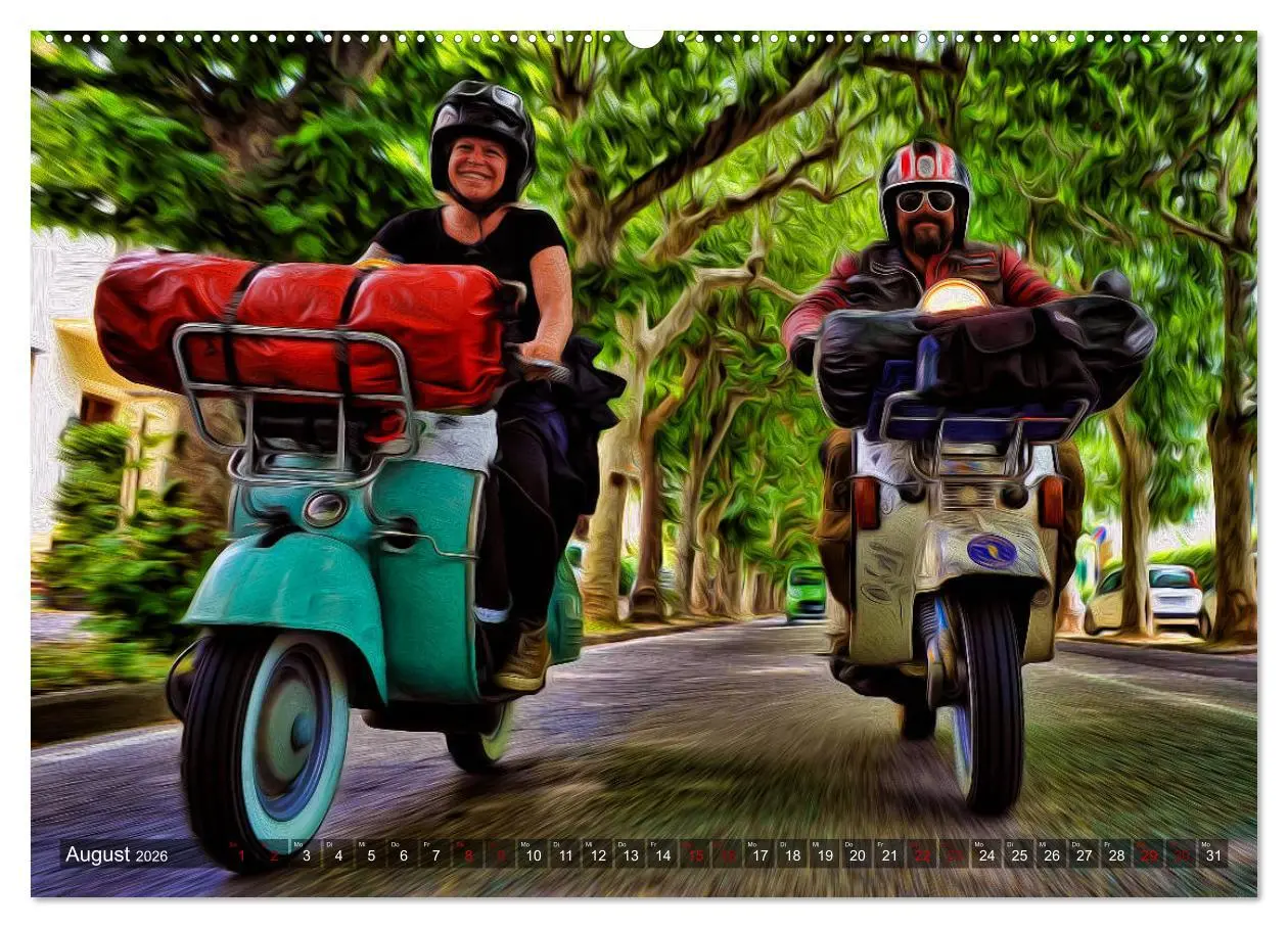 Bild: 9783457869772 | Vespazieren (Wandkalender 2026 DIN A2 quer), CALVENDO Monatskalender