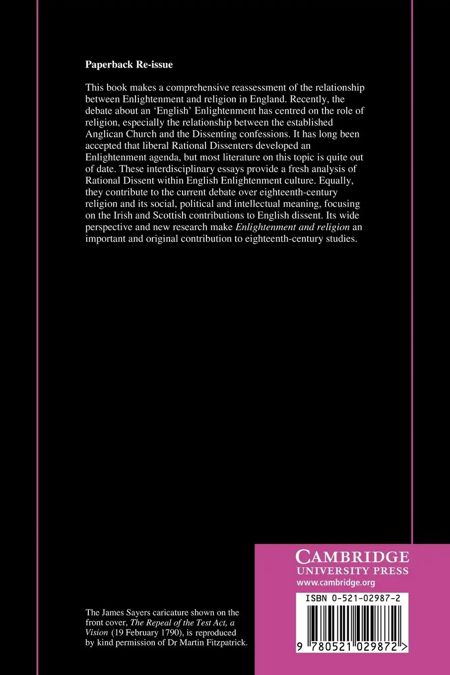 Rückseite: 9780521029872 | Enlightenment and Religion | Knud Haakonssen (u. a.) | Taschenbuch