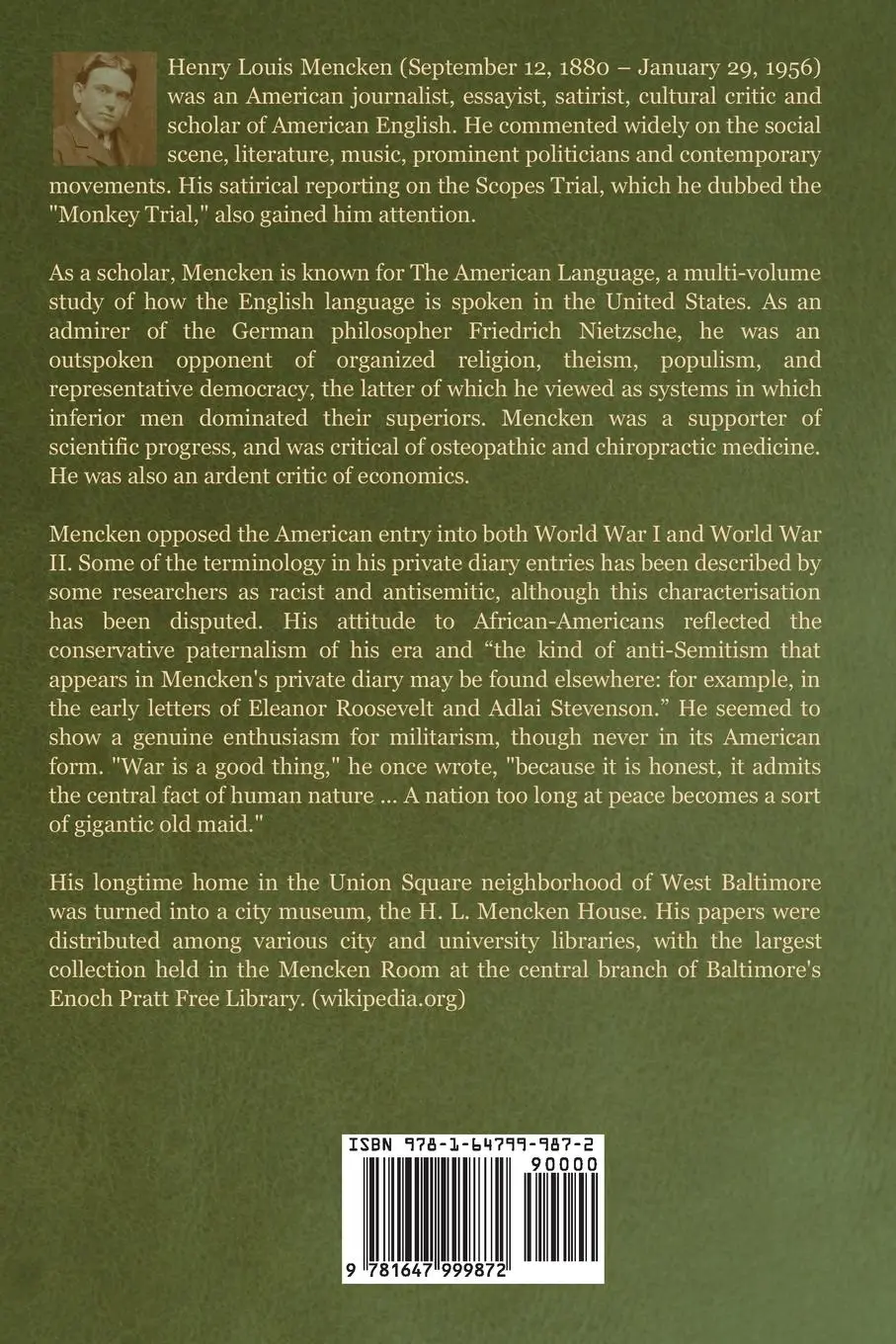Rückseite: 9781647999872 | A Book of Prefaces | H. L. Mencken | Taschenbuch | Englisch | 2020