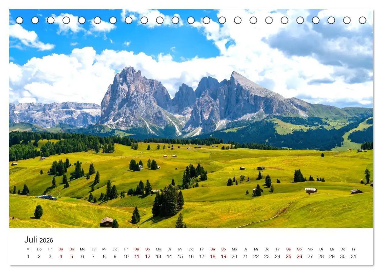 Bild: 9783457549872 | Seiser Alm - Im Herzen der Dolomiten. (Tischkalender 2026 DIN A5...
