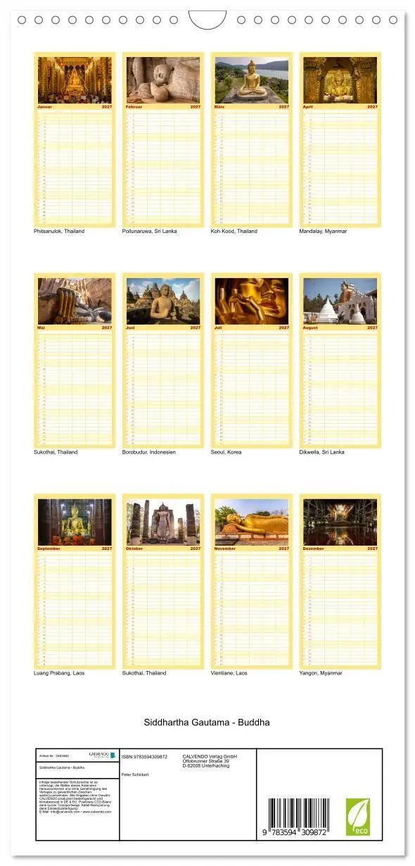 Bild: 9783594309872 | Familienplaner 2027 - Siddhartha Gautama - Buddha mit 5 Spalten...