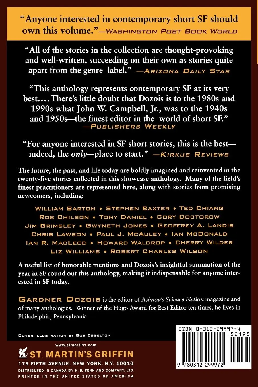 Rückseite: 9780312299972 | The Year's Best Science Fiction | Gardner Dozois | Taschenbuch | 1999