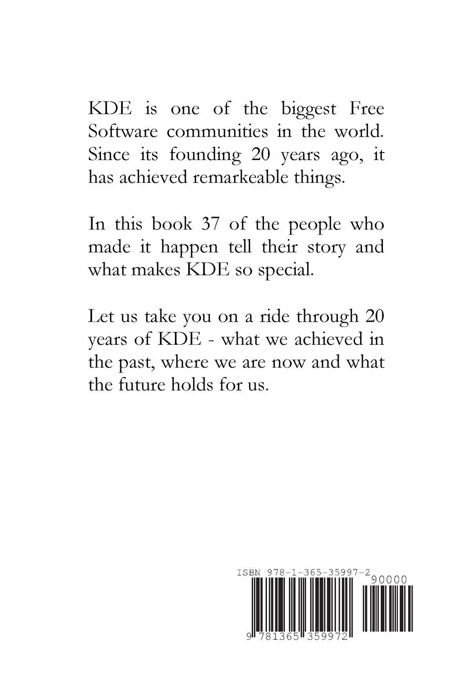 Rückseite: 9781365359972 | 20 Years of KDE | Valorie Zimmerman (u. a.) | Taschenbuch | Englisch