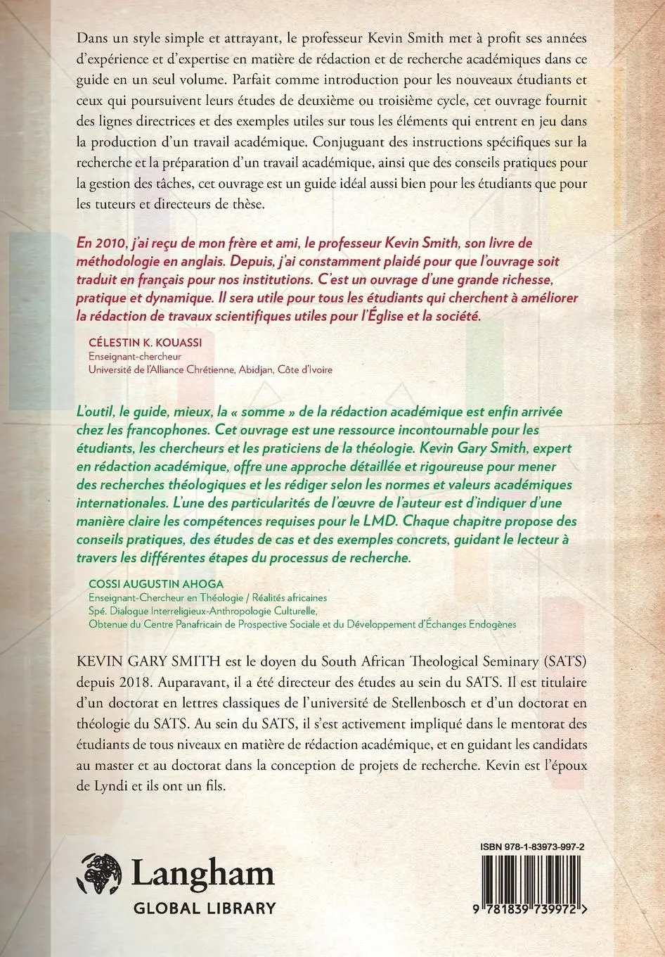 Rückseite: 9781839739972 | La rédaction et la recherche | Kevin Gary Smith | Taschenbuch | 2024