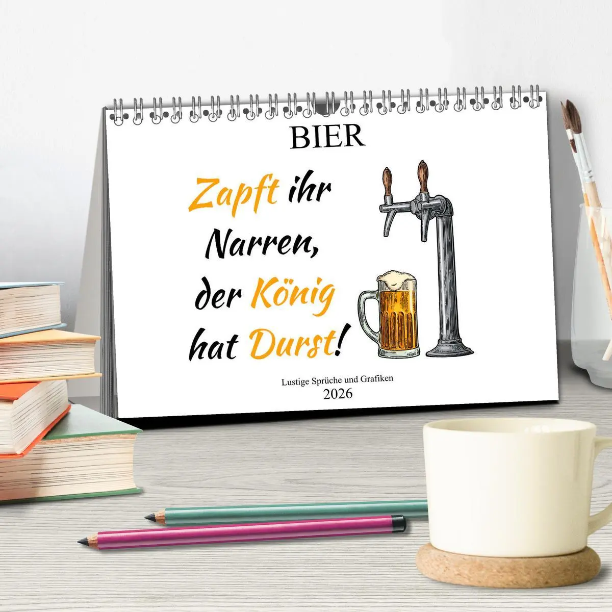 Bild: 9783457779972 | Bier - Lustige Sprüche und Grafiken (Tischkalender 2026 DIN A5...