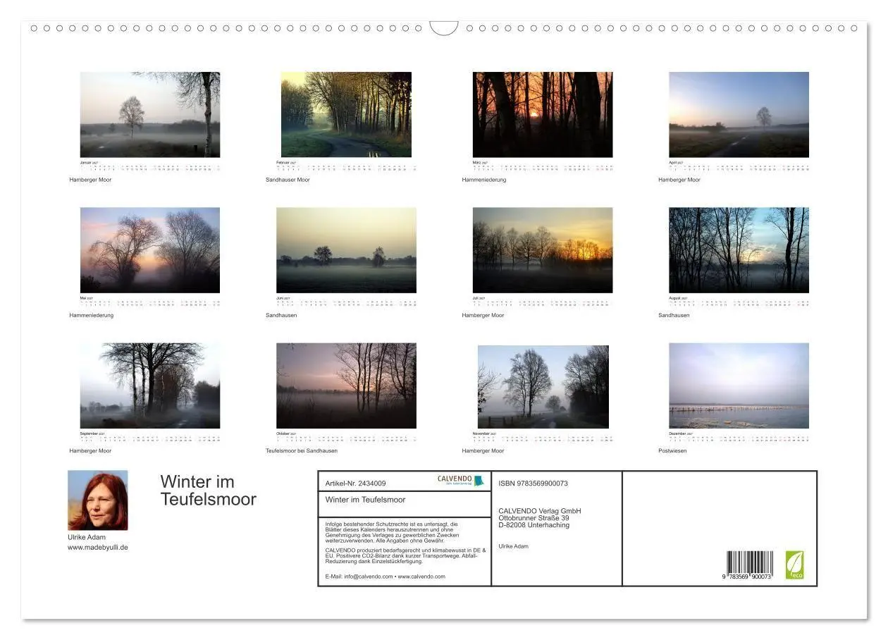 Bild: 9783569900073 | Winter im Teufelsmoor (Wandkalender 2027 DIN A2 quer), CALVENDO...