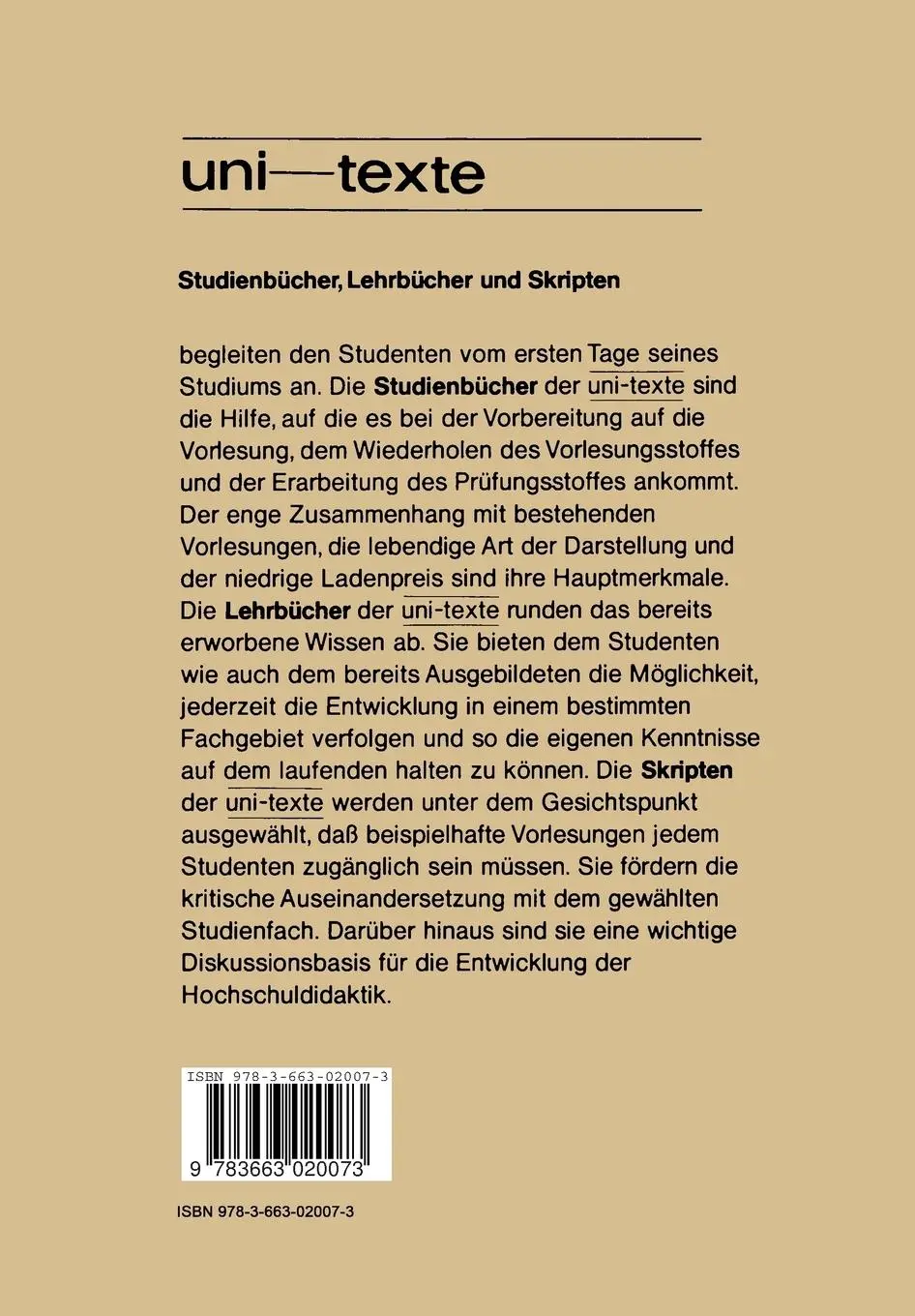 Rückseite: 9783663020073 | Einführung in die Kybernetik | Hans Sachsse | Taschenbuch | vii | 2014