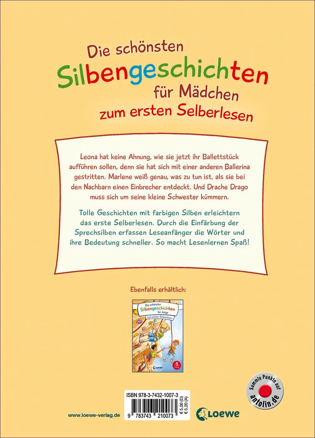 Rückseite: 9783743210073 | Die schönsten Silbengeschichten für Mädchen zum ersten Selberlesen