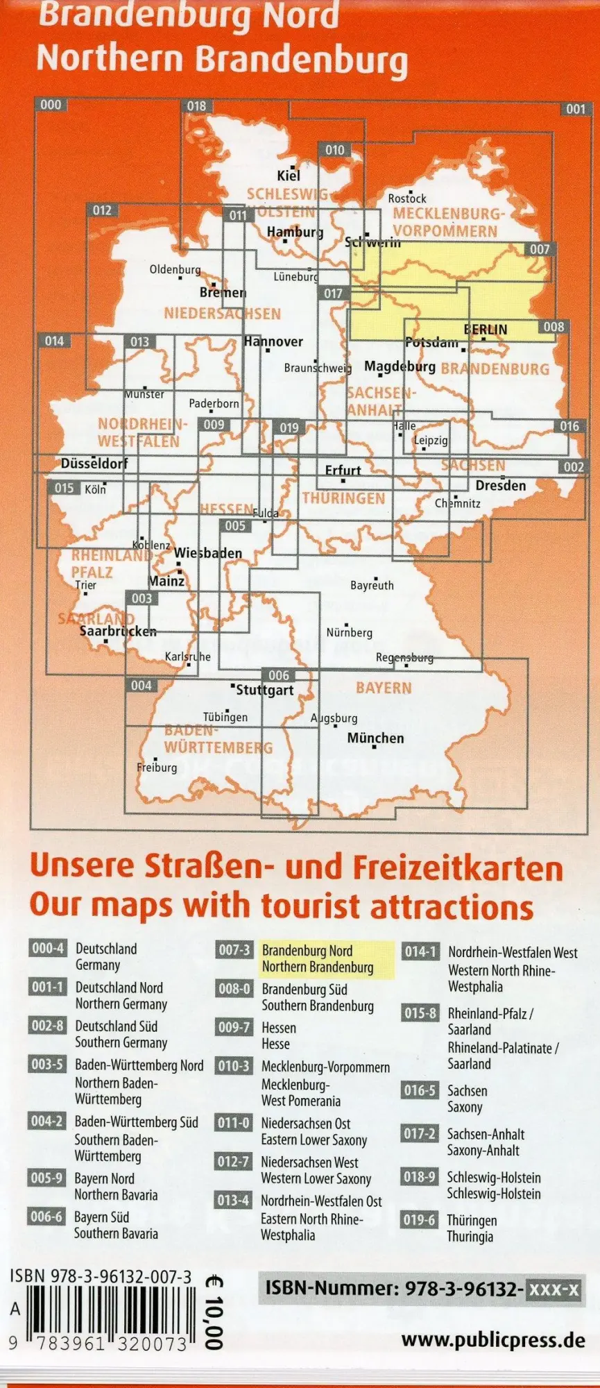 Bild: 9783961320073 | Brandenburg Nord Straßen- und Freizeitkarte 1 : 200 000 | (Land-)Karte