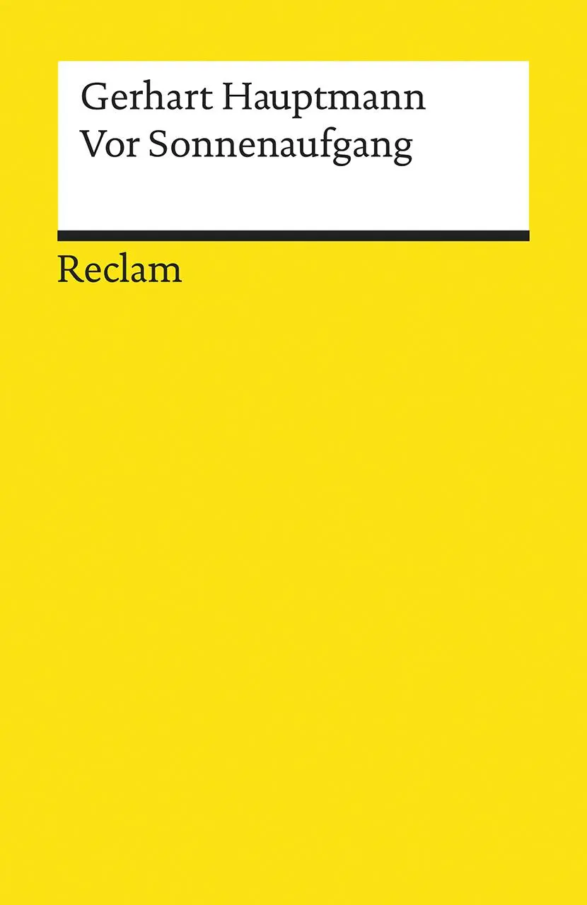 Cover: 9783150190173 | Vor Sonnenaufgang | Soziales Drama | Gerhart Hauptmann | Taschenbuch