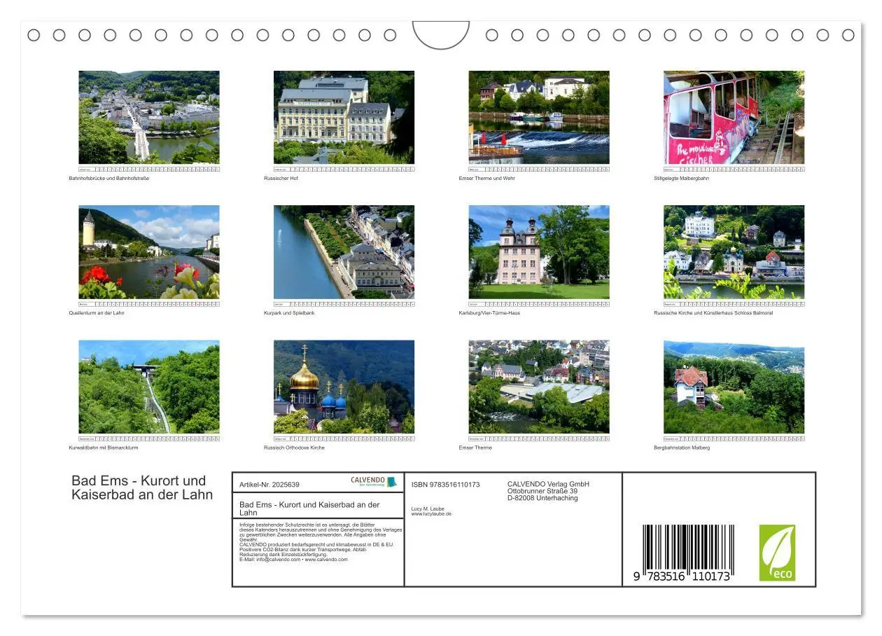 Bild: 9783516110173 | Bad Ems - Kurort und Kaiserbad an der Lahn (Wandkalender 2026 DIN...