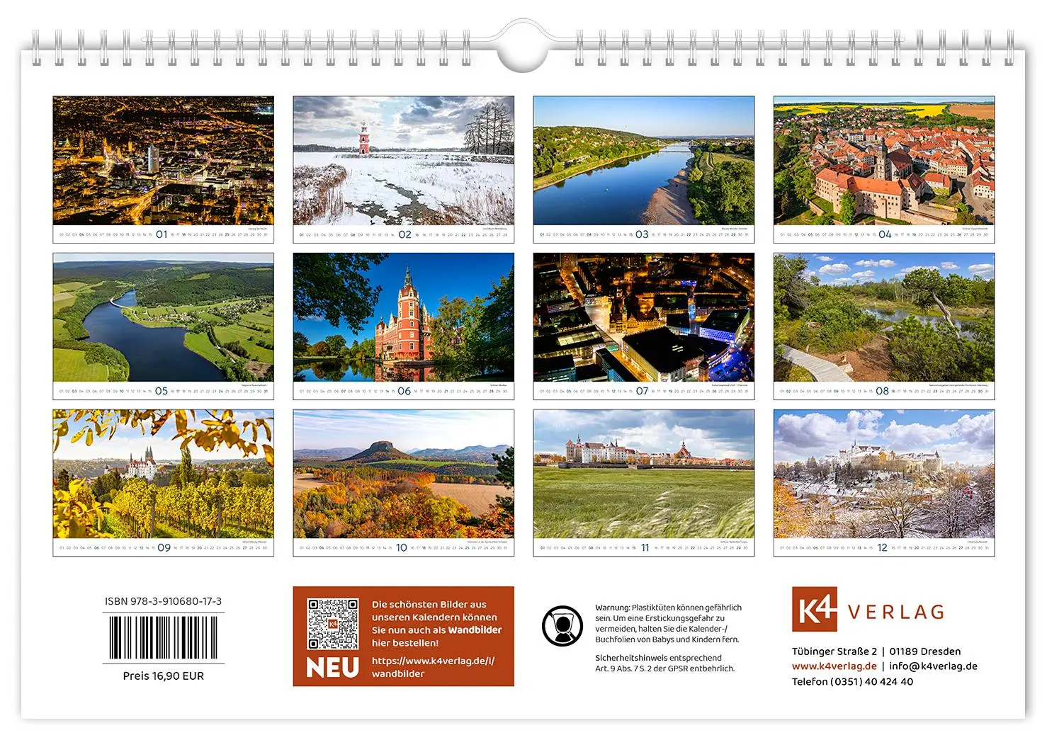 Bild: 9783910680173 | Kalender Sachsen 2026 | 30 x 20 cm weißes Kalendarium | Peter Schubert
