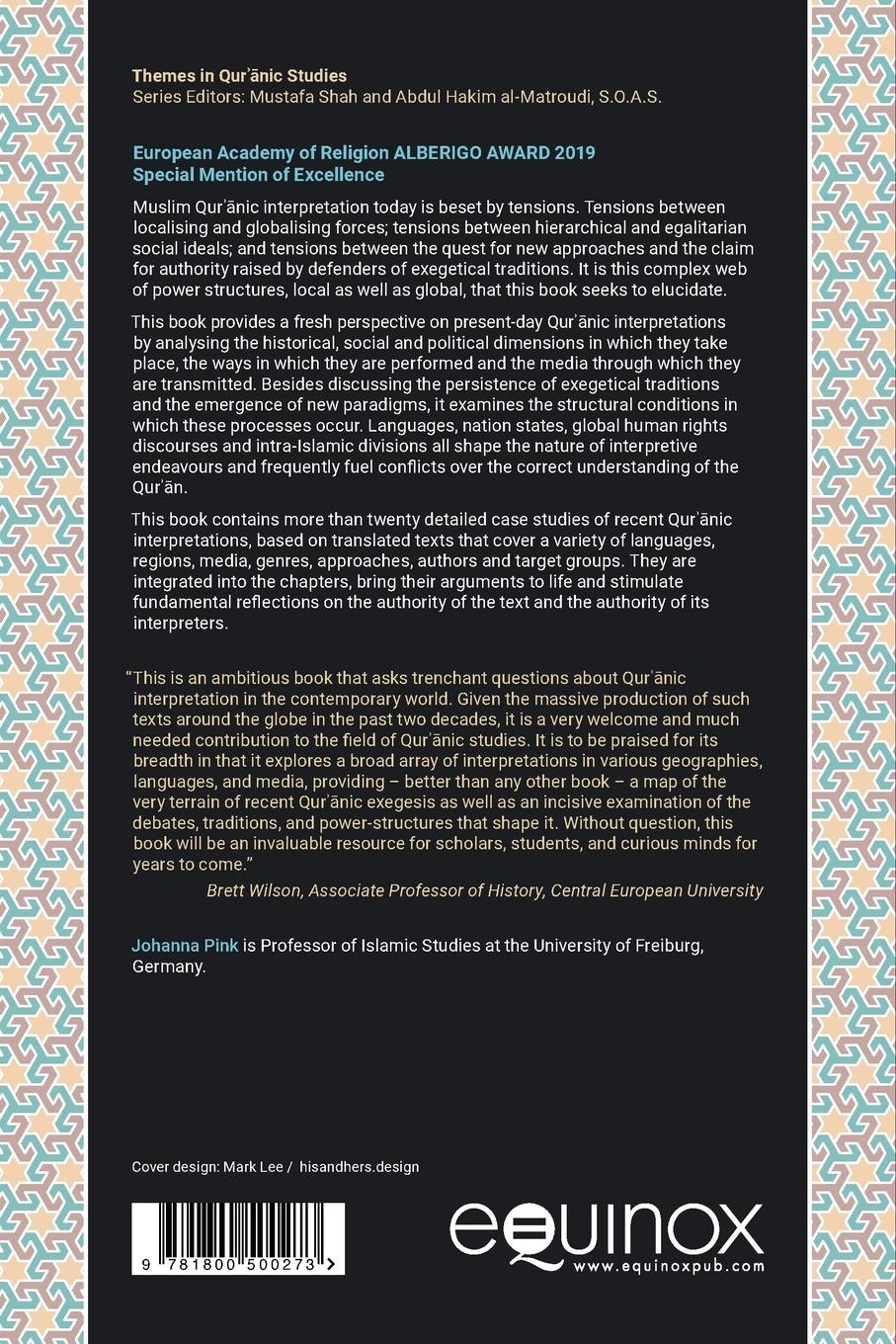 Rückseite: 9781800500273 | Muslim Qur¿¿nic Interpretation Today | Johanna Pink | Taschenbuch