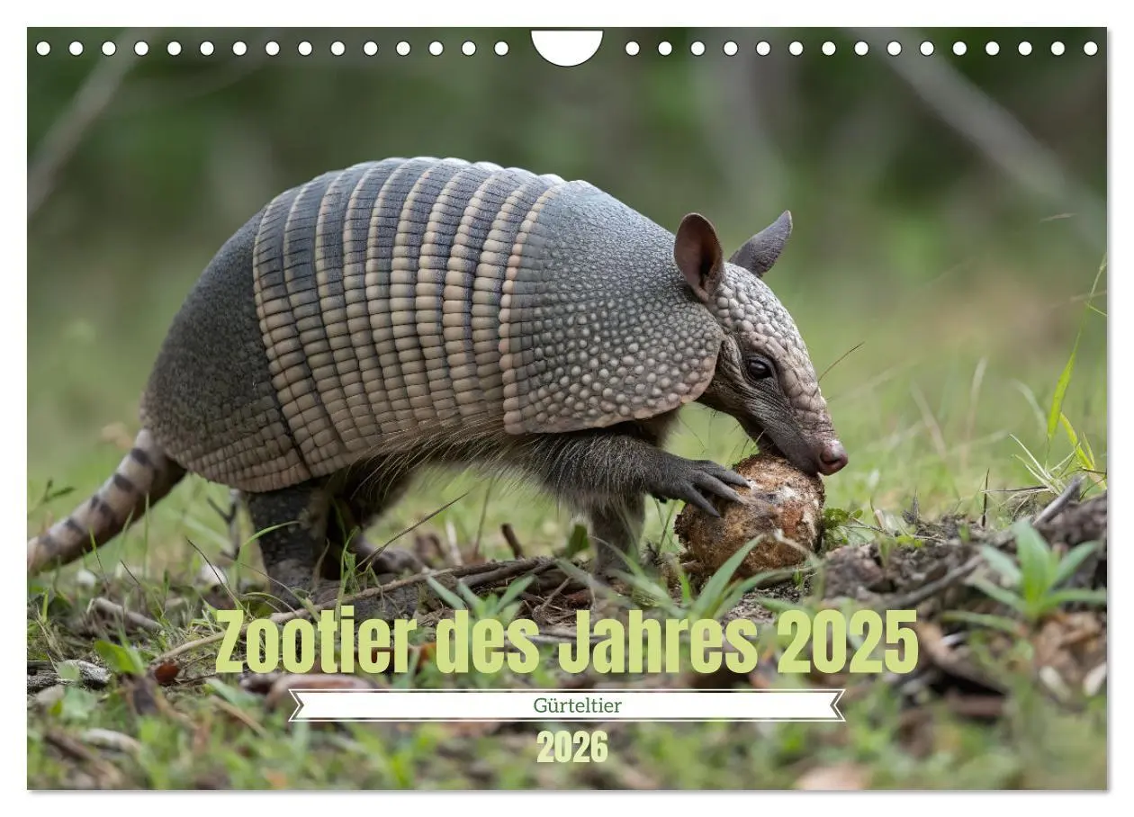 Cover: 9783457250273 | Zootier des Jahres 2025 - Gürteltier (Wandkalender 2026 DIN A4...