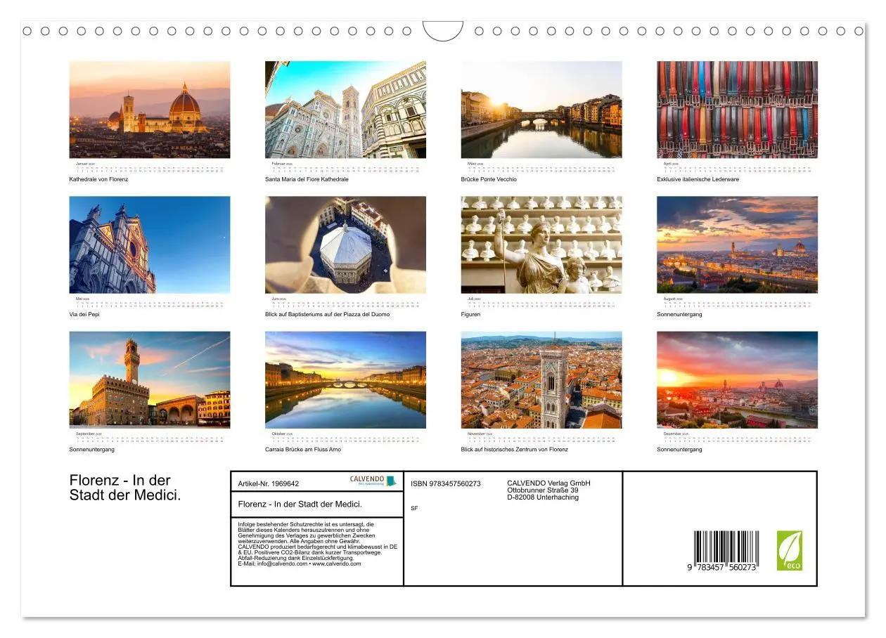 Bild: 9783457560273 | Florenz - In der Stadt der Medici. (Wandkalender 2026 DIN A3 quer),...