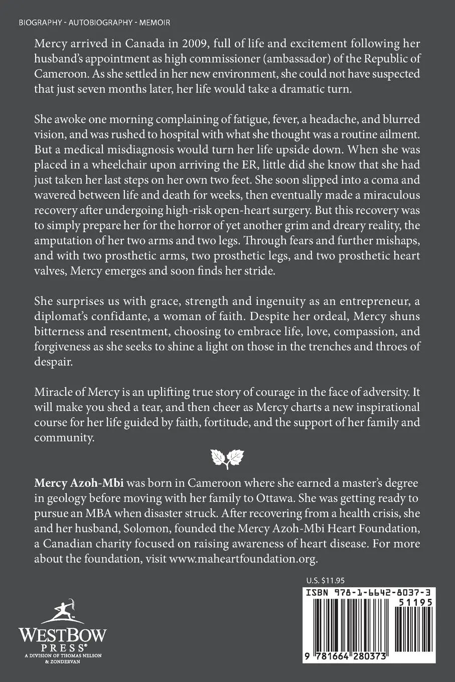 Rückseite: 9781664280373 | Miracle of Mercy | A True Story of Courage in the Face of Adversity