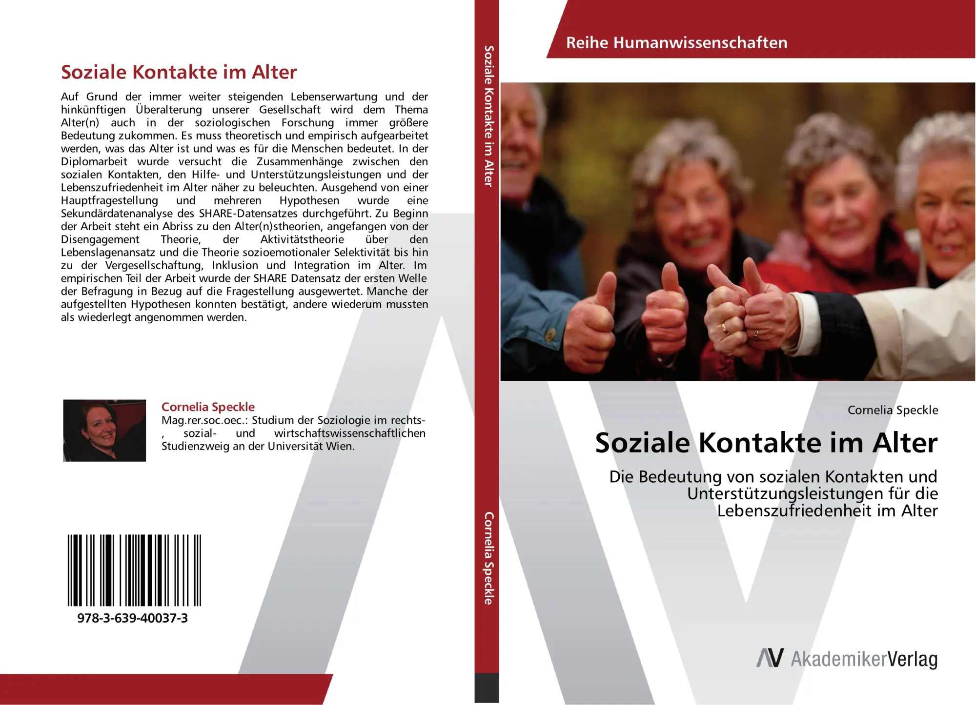 Cover: 9783639400373 | Soziale Kontakte im Alter | Cornelia Speckle | Taschenbuch | 136 S.