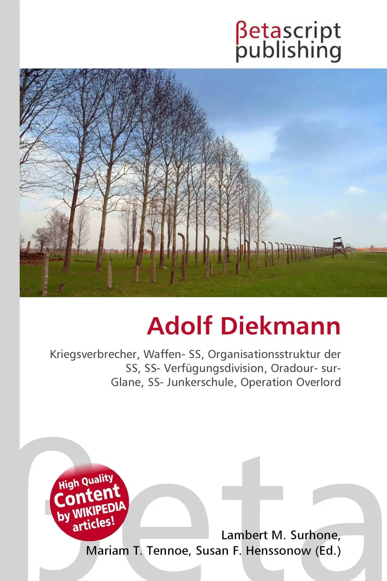 Cover: 9786131370373 | Adolf Diekmann | Lambert M. Surhone (u. a.) | Taschenbuch | Deutsch