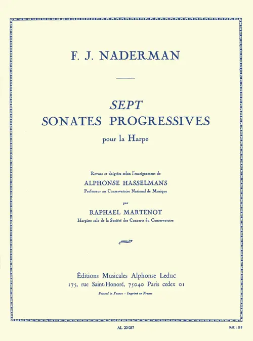 Cover: 9790046200373 | 7 Sonates Progressives Opus 92 | Francois Joseph Naderman-Schuecker