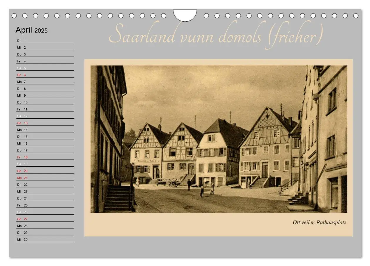 Bild: 9783435520473 | Saarland - vunn domols (frieher) (Wandkalender 2025 DIN A4 quer),...