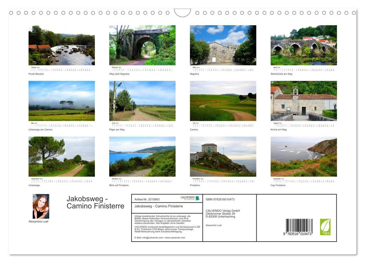 Bild: 9783516010473 | Jakobsweg - Camino Finisterre (Wandkalender 2026 DIN A3 quer),...