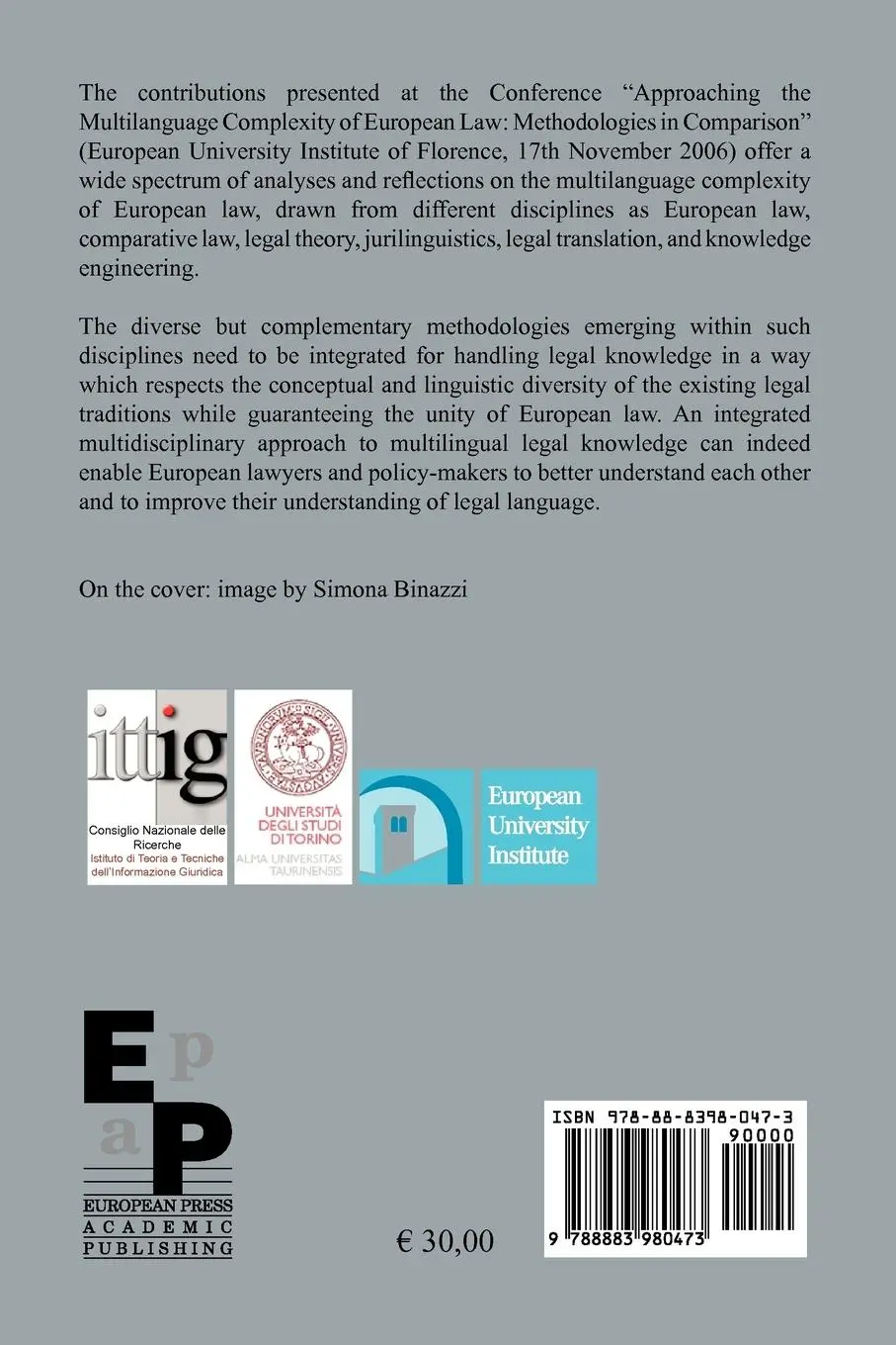 Rückseite: 9788883980473 | The Multilanguage Complexity of European Law. Methodologies in...