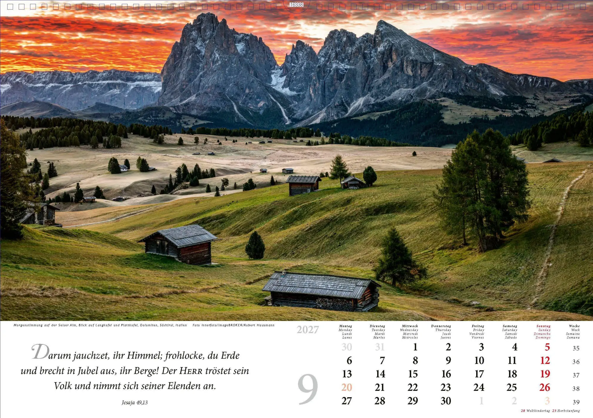 Bild: 4250222990573 | Lobet, ihr Berge, den Herrn 2027 | Kalender | 13 S. | Deutsch | 2027