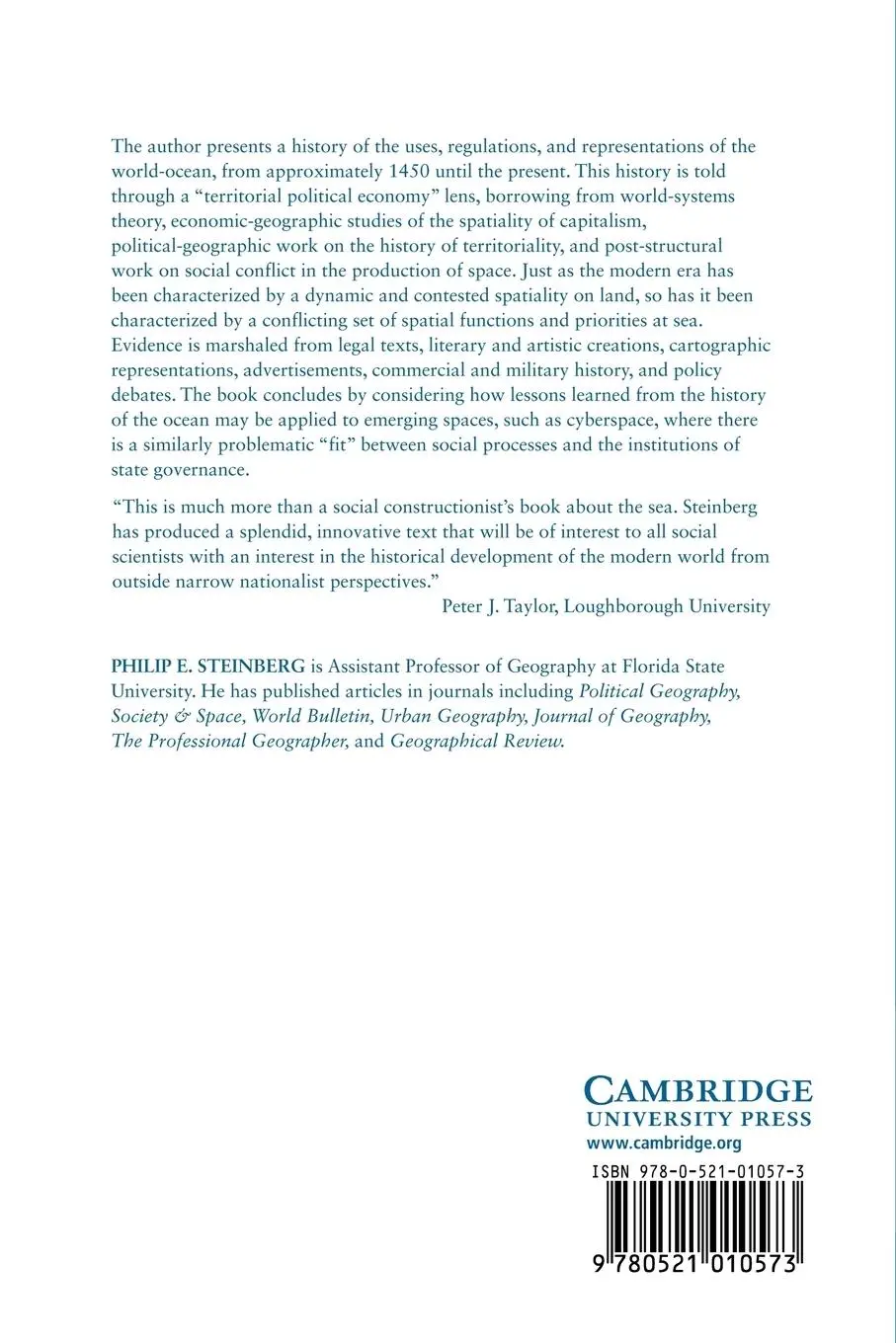 Rückseite: 9780521010573 | The Social Construction of the Ocean | Philip E. Steinberg (u. a.)