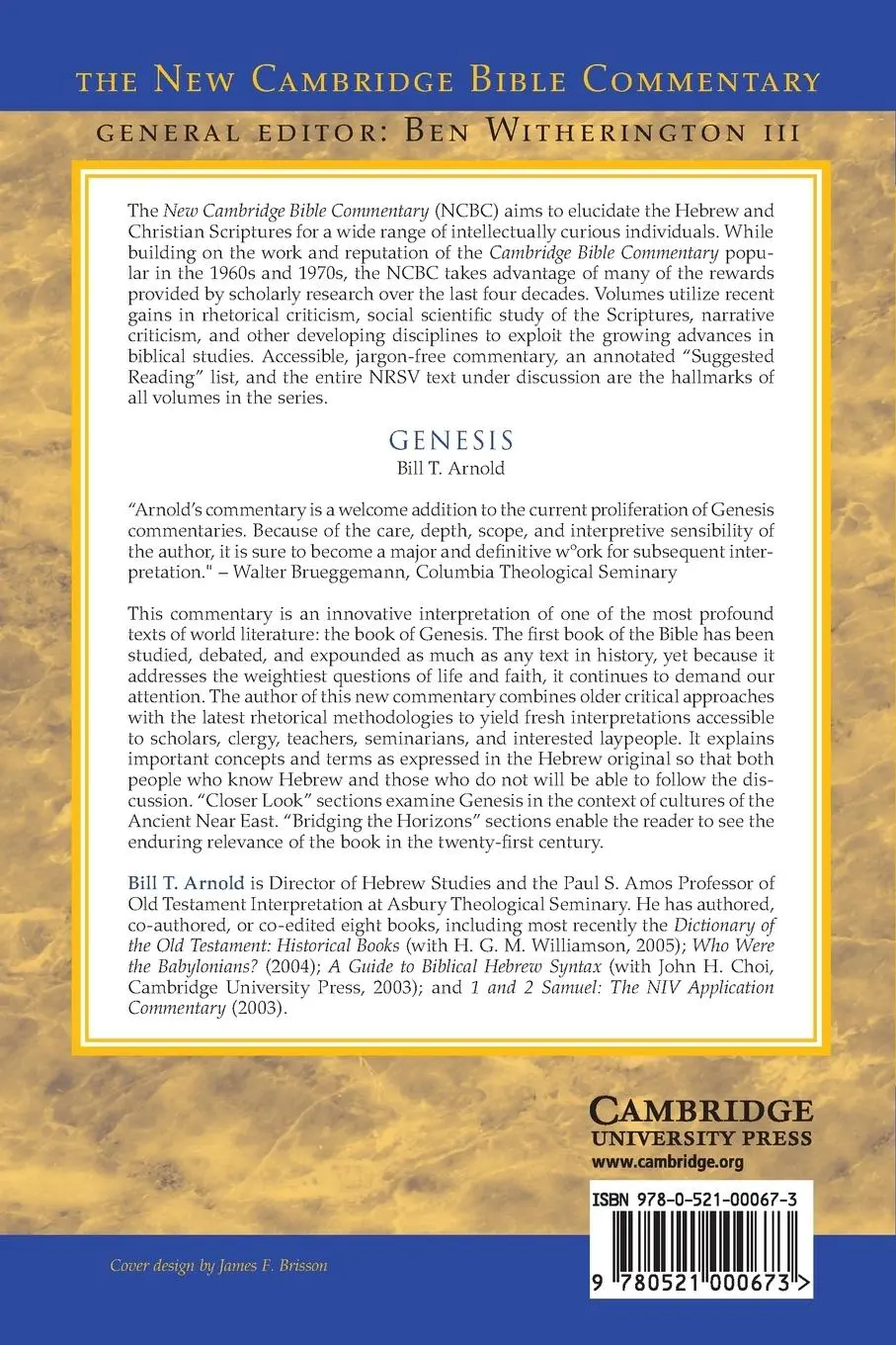 Rückseite: 9780521000673 | Genesis | Bill T. Arnold | Taschenbuch | Paperback | Englisch | 2008