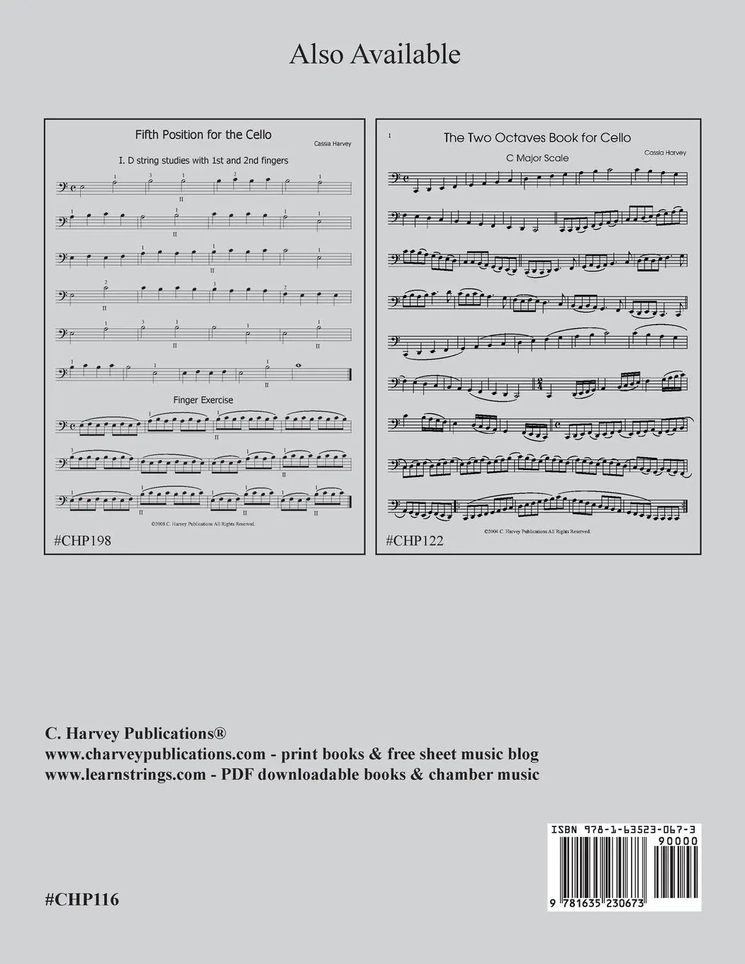 Rückseite: 9781635230673 | Third Position for the Cello, Book One | Cassia Harvey | Taschenbuch