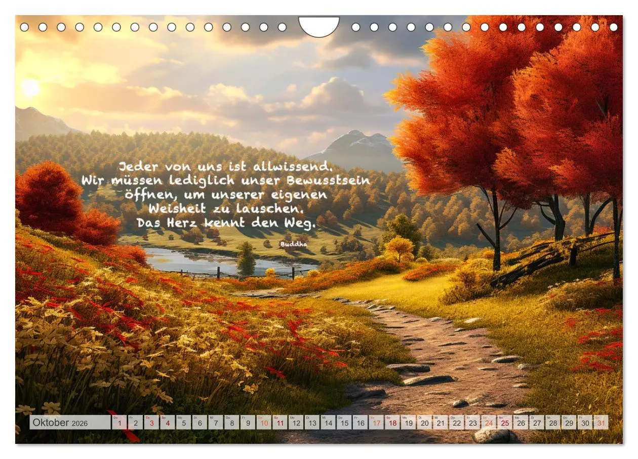 Bild: 9783457380673 | Meditation und innerer Frieden (Wandkalender 2026 DIN A4 quer),...