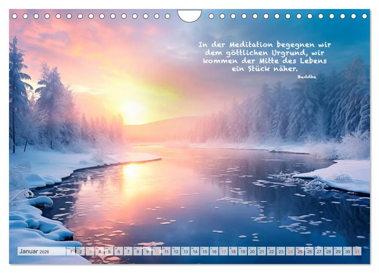 Bild: 9783457380673 | Meditation und innerer Frieden (Wandkalender 2026 DIN A4 quer),...