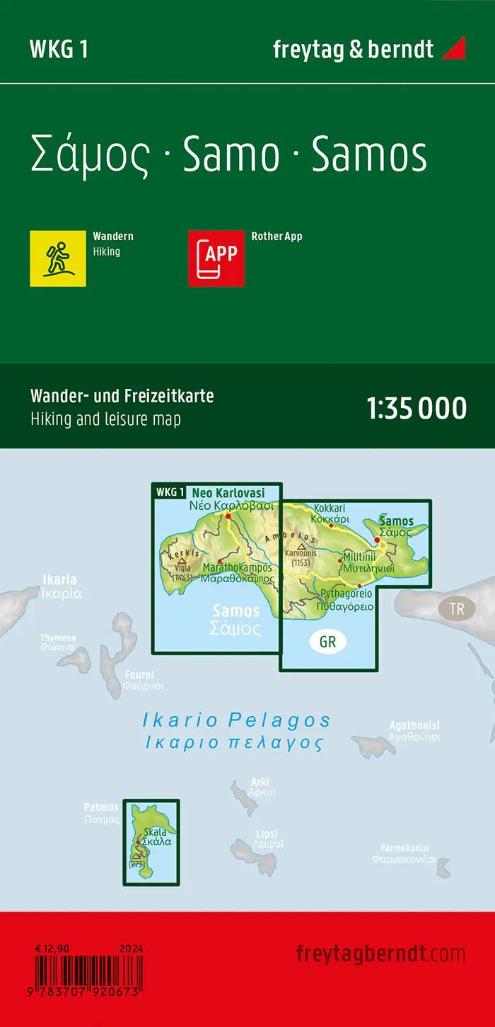 Rückseite: 9783707920673 | freytag &amp; berndt Wanderkarte WKG 1 Samos 1:35.000 | Freytag &amp; Berndt