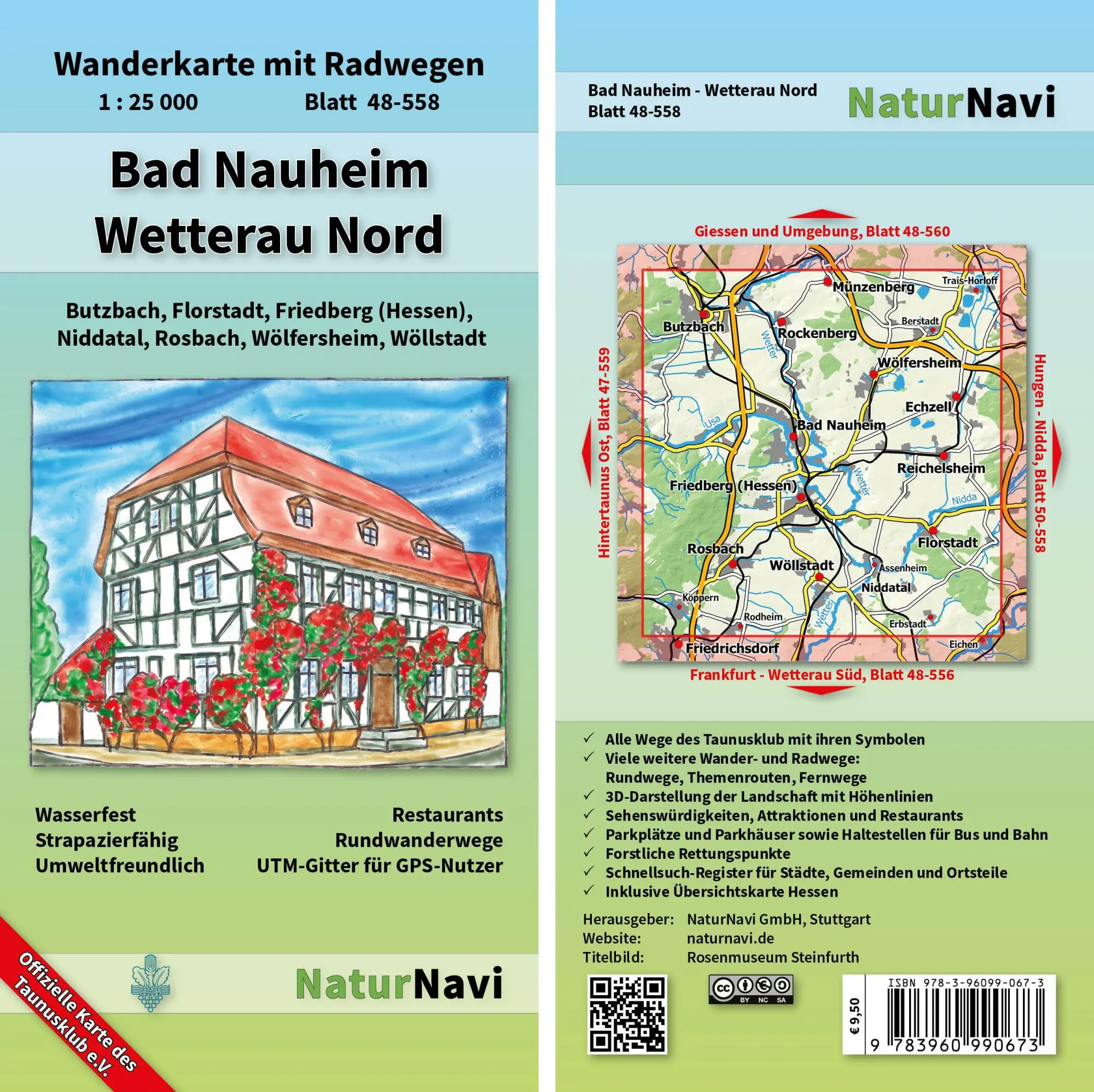 Cover: 9783960990673 | Bad Nauheim - Wetterau Nord 1 : 25 000 | NaturNavi | (Land-)Karte