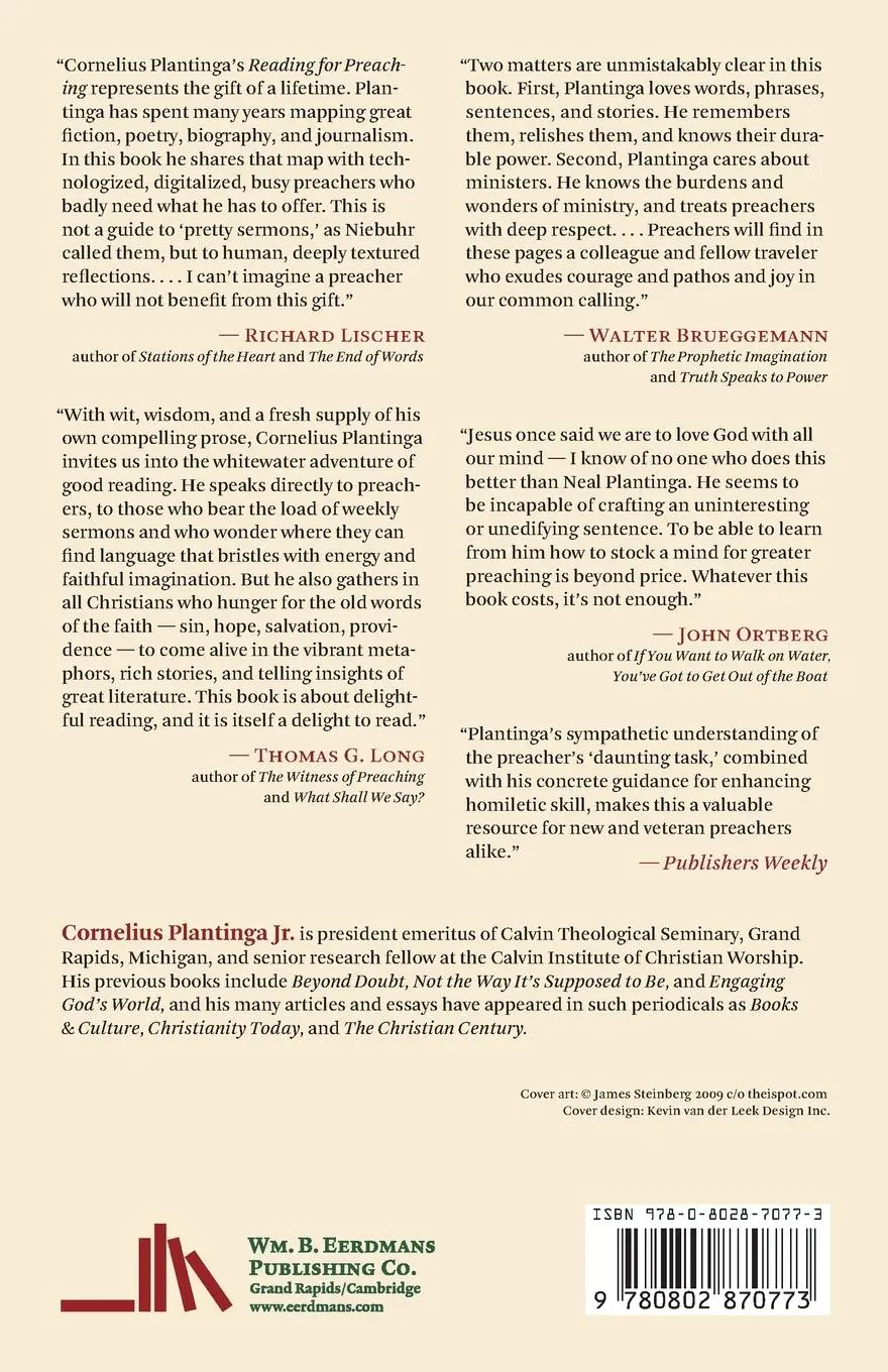 Rückseite: 9780802870773 | Reading for Preaching | Cornelius Plantinga | Taschenbuch | Englisch