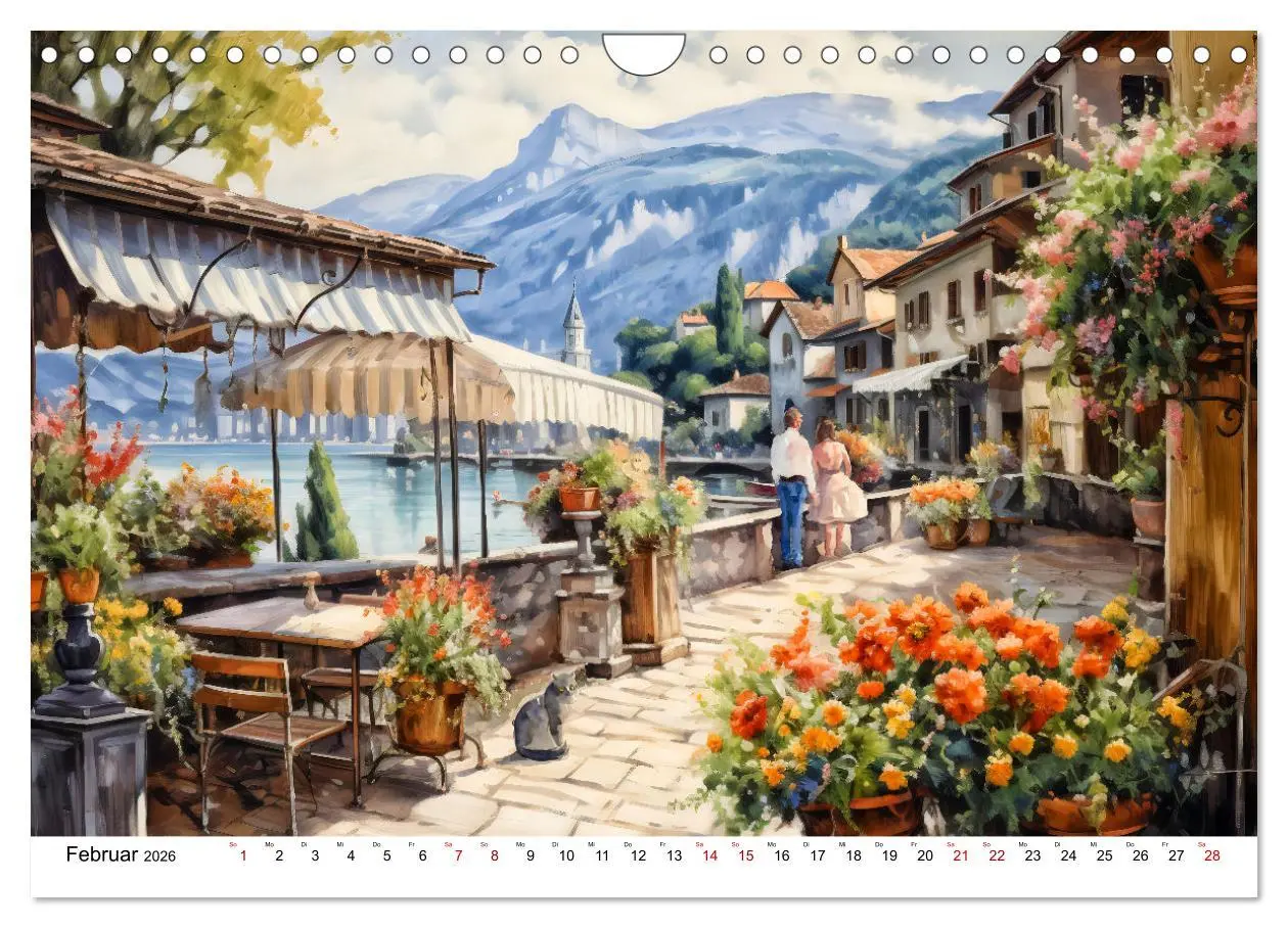 Bild: 9783457370773 | Südalpines Flair - Seen, Berge und Fantasiestädte (Wandkalender...