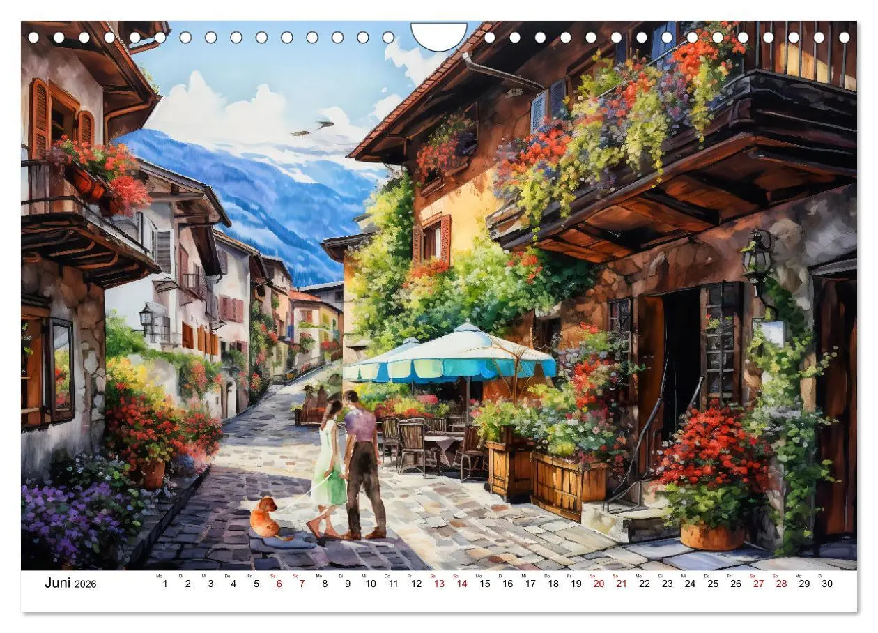 Bild: 9783457370773 | Südalpines Flair - Seen, Berge und Fantasiestädte (Wandkalender...