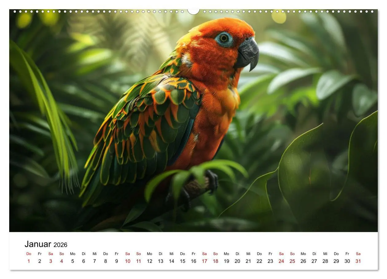 Bild: 9783457440773 | Papageien - Farbenfrohe Paradiesvögel (Wandkalender 2026 DIN A2...