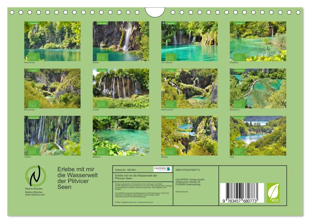 Bild: 9783457680773 | Erlebe mit mir die Wasserwelt der Plitvicer Seen (Wandkalender 2026...