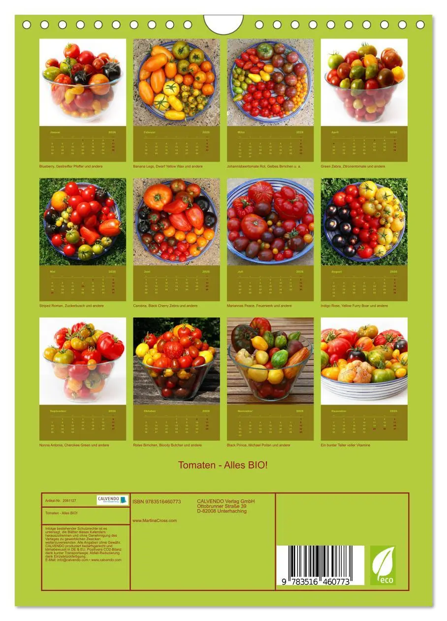 Bild: 9783516460773 | Tomaten - Alles BIO! (Wandkalender 2026 DIN A4 hoch), CALVENDO...